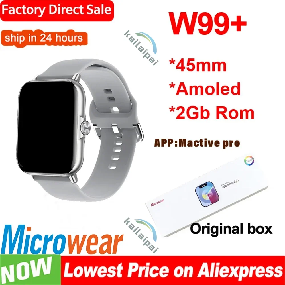 W99 Plus Smart Watch Microwear AMOLED Men Women  NFC ChatGPT Compass Smartwatch Series 9 45MM OS10 Sport Watch for Android ios