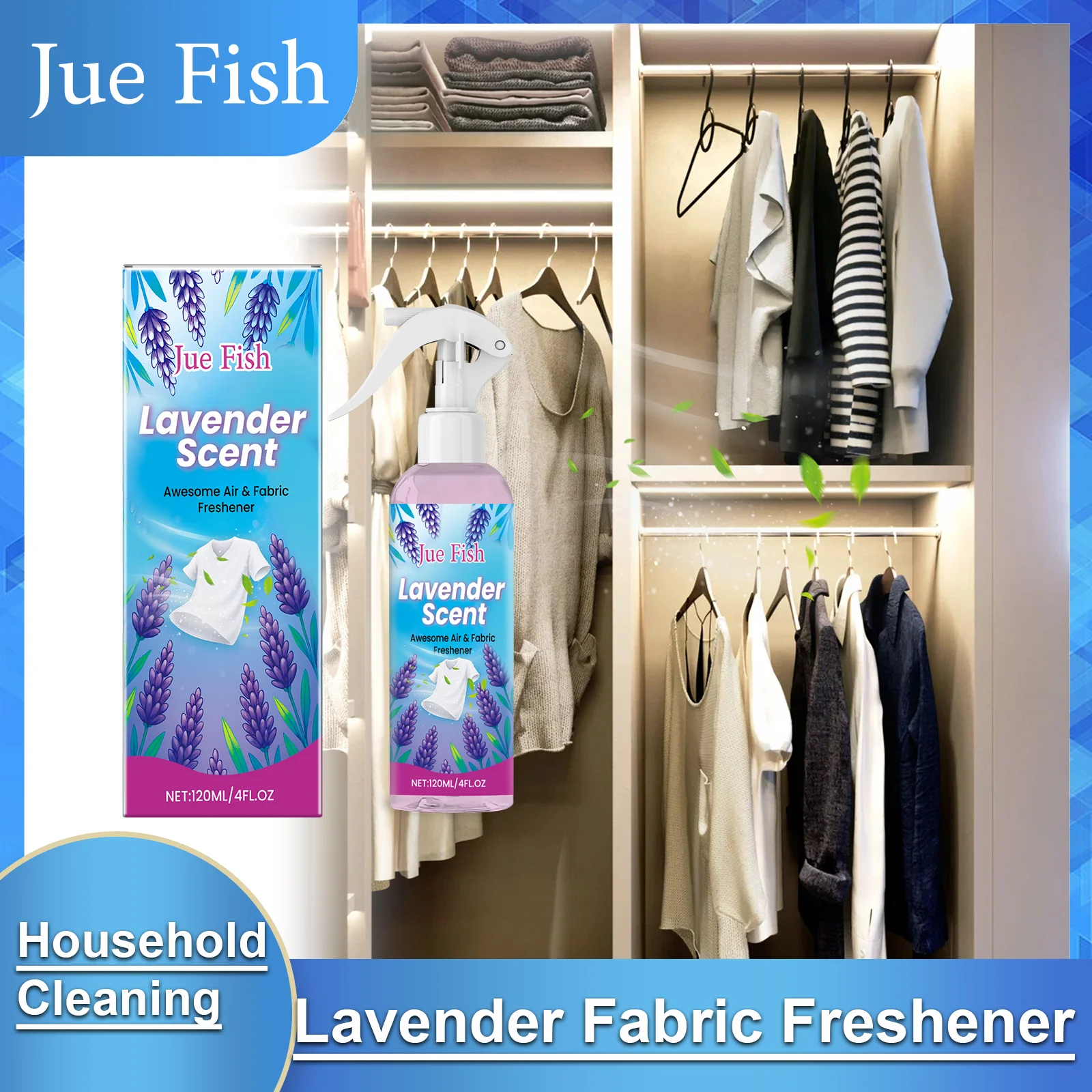 

Jue Fish Fabric Freshener is a Mild Formula That Does Not Harm Fibers and Leaves a Long-Lasting Fragrance on Clothing Fabrics