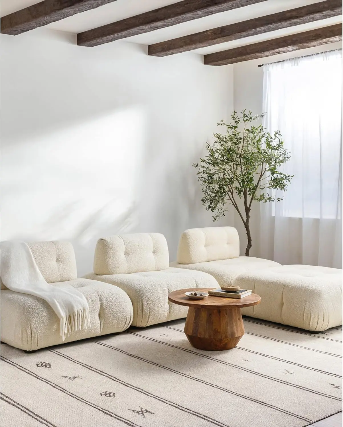 

X Becki Owens Rivi Moroccan Area Rug , 7'10"" X 10', Ivory/Black