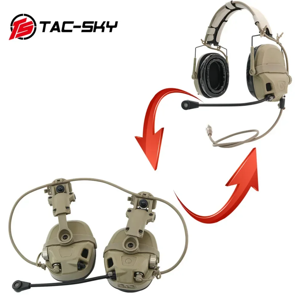 2023 New Edition Full Digital Dual DPS AMP Headset Tactical Communication Headset Helmet ARC Rail Airsoft Headset