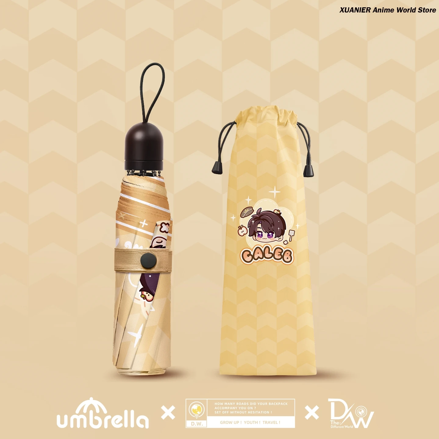 لعبة الحب والمساحة العميقة Caleb موضوع الكرتون Q نسخة المحمولة مظلة قابلة للطي الشمس المطر مظلة أنيمي تأثيري الهدايا