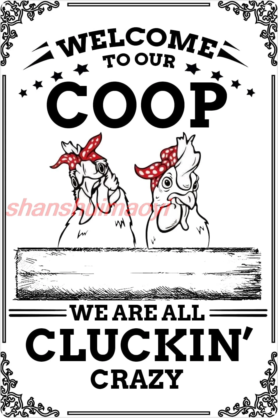 Welcome to Our Coop We are All Cluckin Crazy Chicken Coop Decor Vintage Retro Metal Tin Sign for Home Coffee Wall Art Decor ALIA