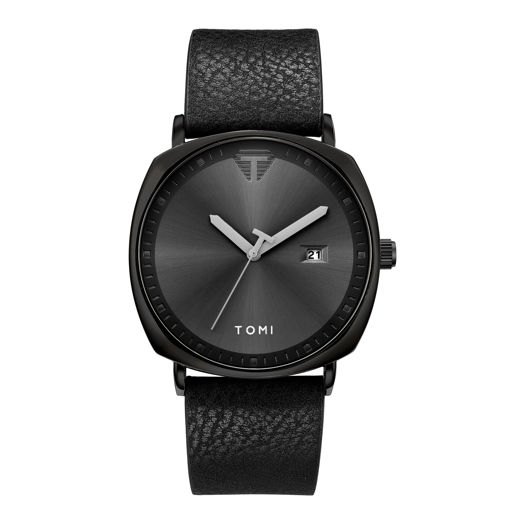 Reloj de cuarzo deportivo para hombre, cronógrafo de pulsera militar con fecha automática, minimalista, a la moda, con correa de cuero