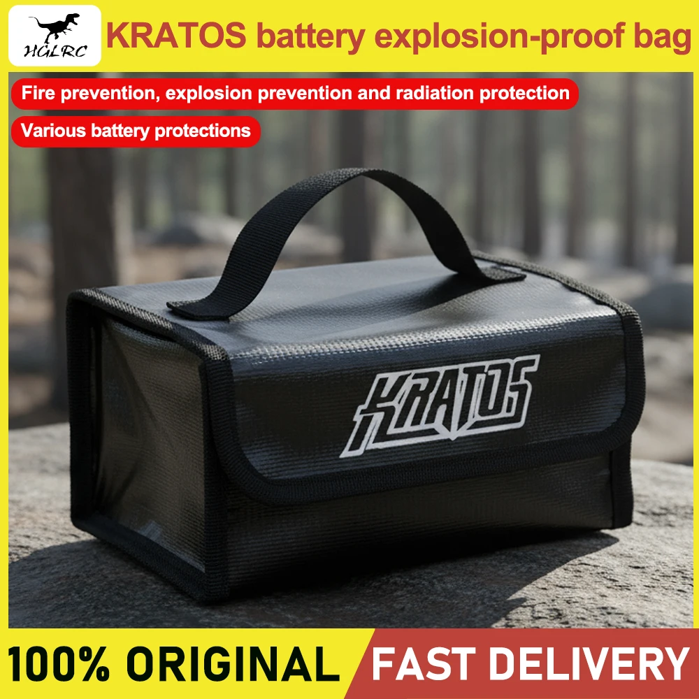 HGLRC KRATOS Lipo Battery Safe Bag Fireproof Explosionproof Charging HandBag for RC Model Airplane FPV Racing Drone 120x180x80mm