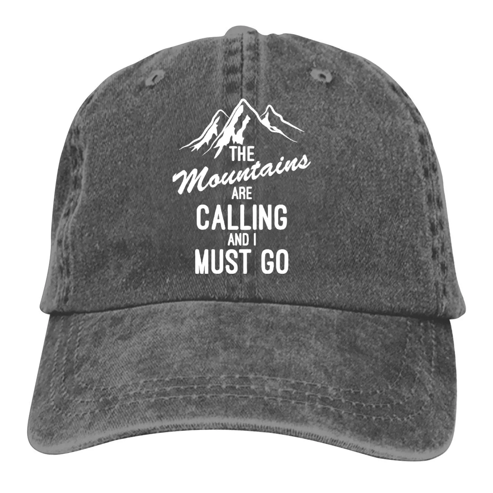 The Mountains are Calling and I Must Go Baseball Cap Vintage Adjustable Cowboy Hats Denim Dad Hat for Men Women Boy Girl