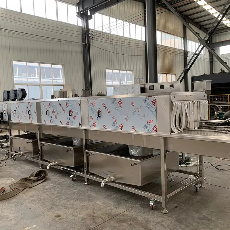 Custom Multi-Stage Industrial Basket Washing Machine Food-Grade Crate Cleaning Equipment