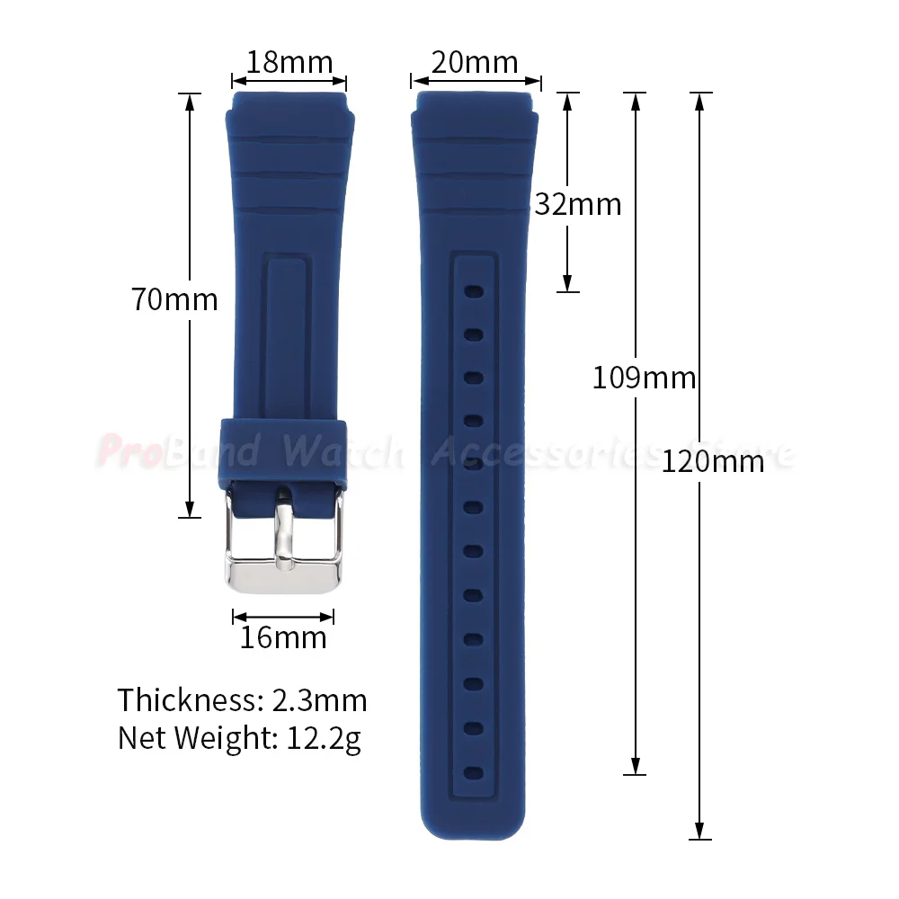 For Casio F91W F84 F105/108/A158/168 AE1200/1300 W800H SGW400 Watch Band 18mm Waterproof Rubber Silicone Straps Replace Bracelet view 6