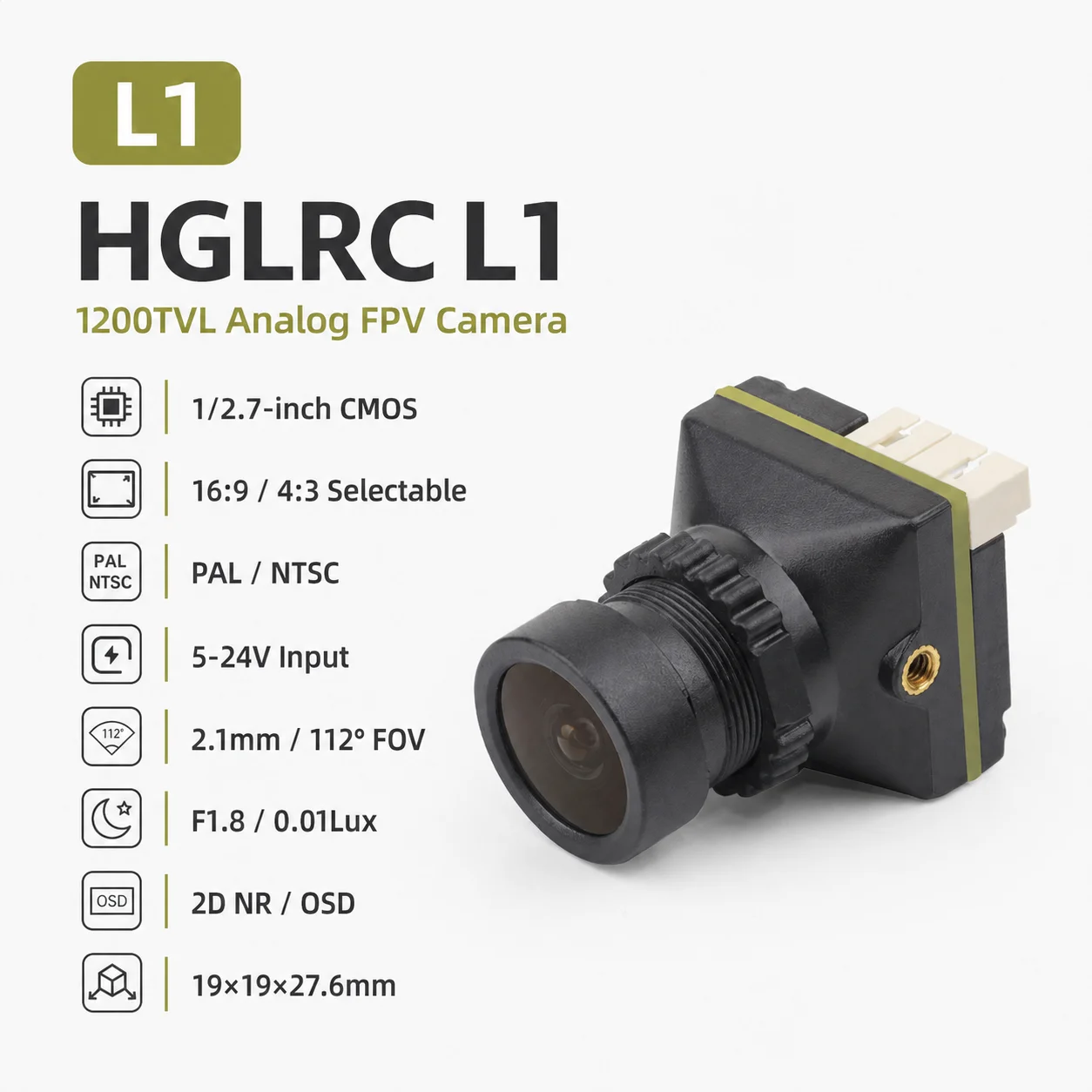 HGLRC L1 L2 L3 Analog FPV Came - Drone Rc Yl3 ulasan dan harga