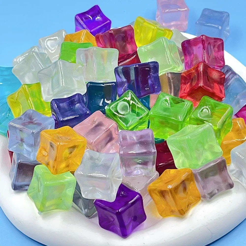 16 pieces of luminous resin ice cubes, activated by light to emit multi-color light, suitable for aquariums and fish tanks