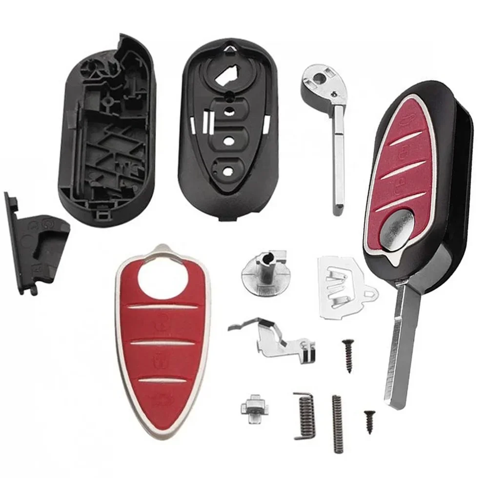 3 Buttons Remote Car Key Shell Fob Uncut Blade Fit Folding Flip Car Key Case Cover Fit for Alfa Romeo Mito Giulietta 159 GTA