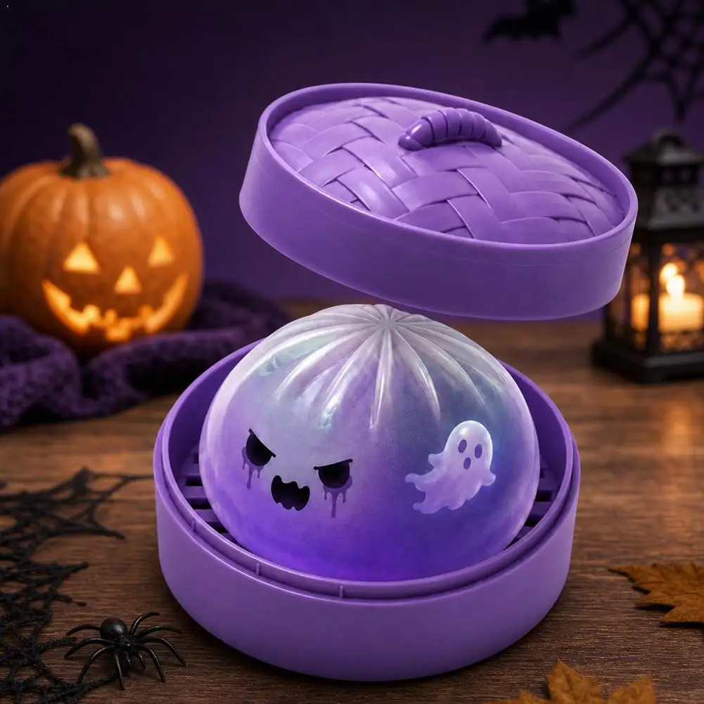 Halloween Ghost Shark Dumpling Toy Soft Slow Rising Steamed Buns Stress Relief Toys Festival Gift