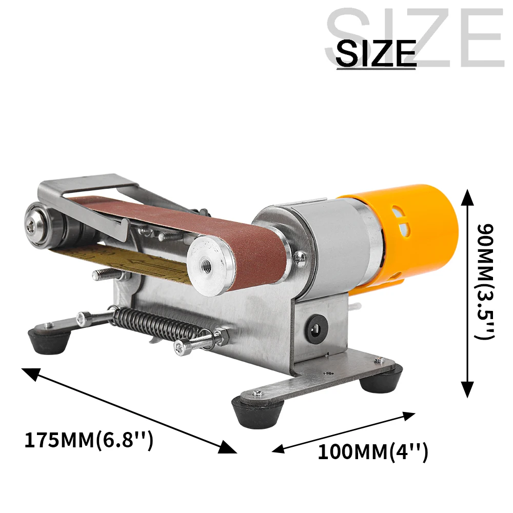 Electric Sanding Polishing Mini Belt Sander Grinding Machine Knife Sharpener with 10 Sanding Belts for Polishing Wood Metal