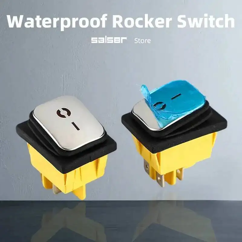 

Waterproof Rocker Switch Stainless Steel High Heat Stove One-Key Start Self-Locking With LED Light 2/3 Positions Power Control