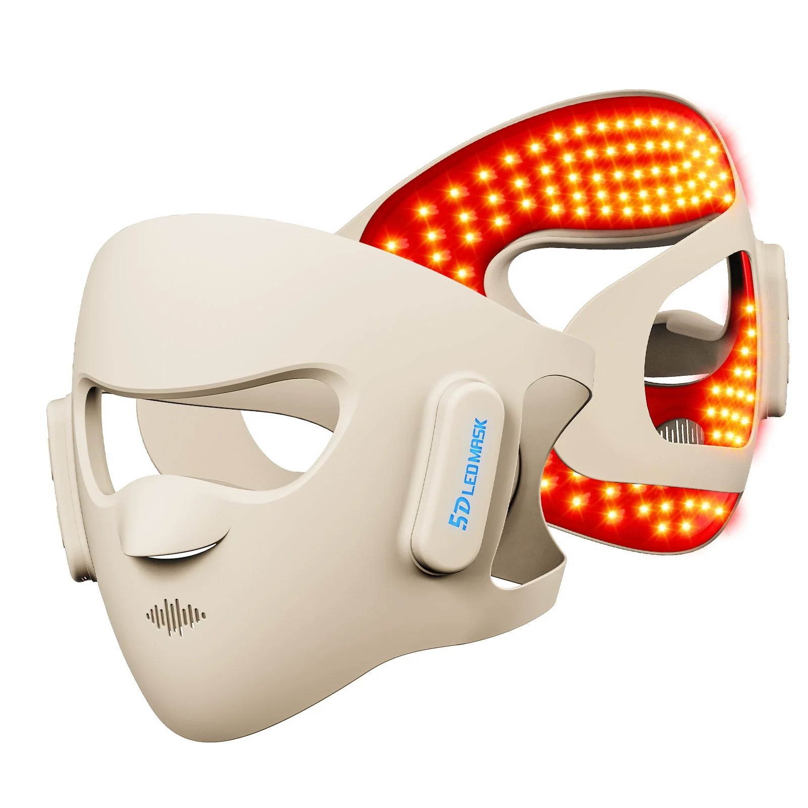 Wireless Bluetooth with Charging Cable 5D Red Face Mask Beauty Device, Photon Rejuvenation Home Face LED Face Mask Beauty Device