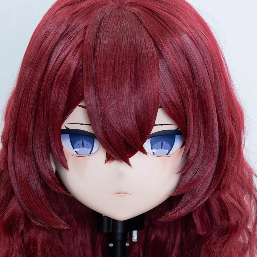 (MEO382) Customize Handmade Full Head Lockable Crossdress Male to Female Japanese Cartoon Anime Game Character Kigurumi Mask