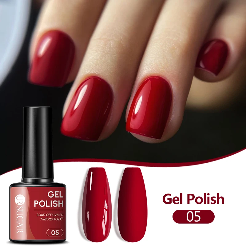 UR SUGAR 7ML Classic Red Series Nagelgelpoliermittel Nagelzubehör Lack Semi Permanent Nail Art Maniküre Soak Off LED UV Gel Nail