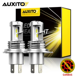 AUXITO 2Pcs H4 LED Headlight Bulb Canbus 9003 HB2 High Low Beam  Fanless Super Bright Car Lights for Car Motorcycle Auto Lupuaut