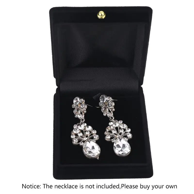 Black Velvet Necklace Gift Box Travel Storage Display for Case Pendant Trinket Gift Box for Case for Women Girl Jewelry