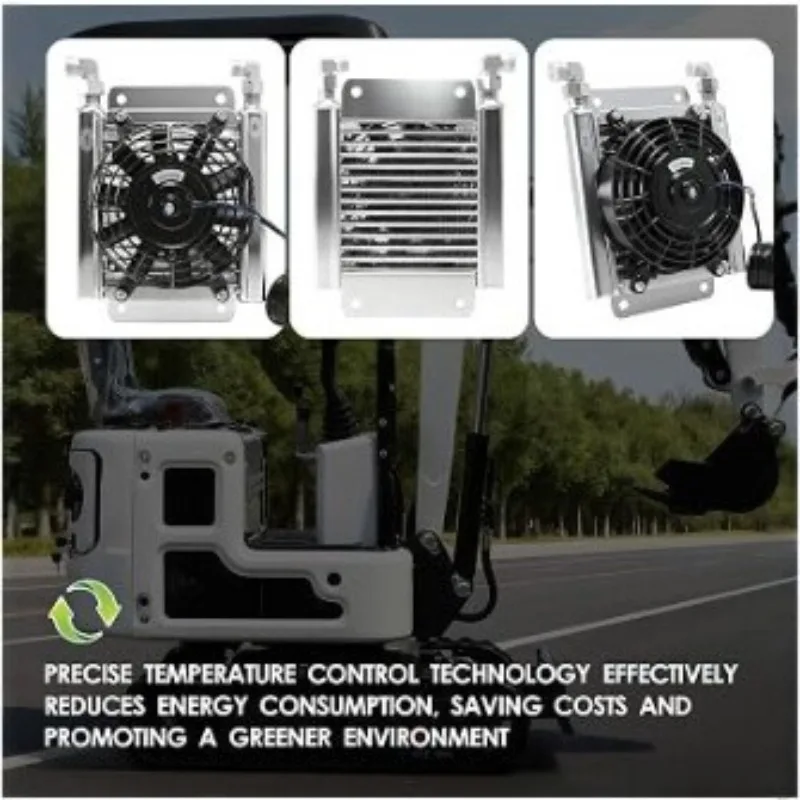 Hydraulic Oil Cooling Radiator With Fan Fit For AGT-H12 AGT-QH12 Small Crawler Excavator Parts
