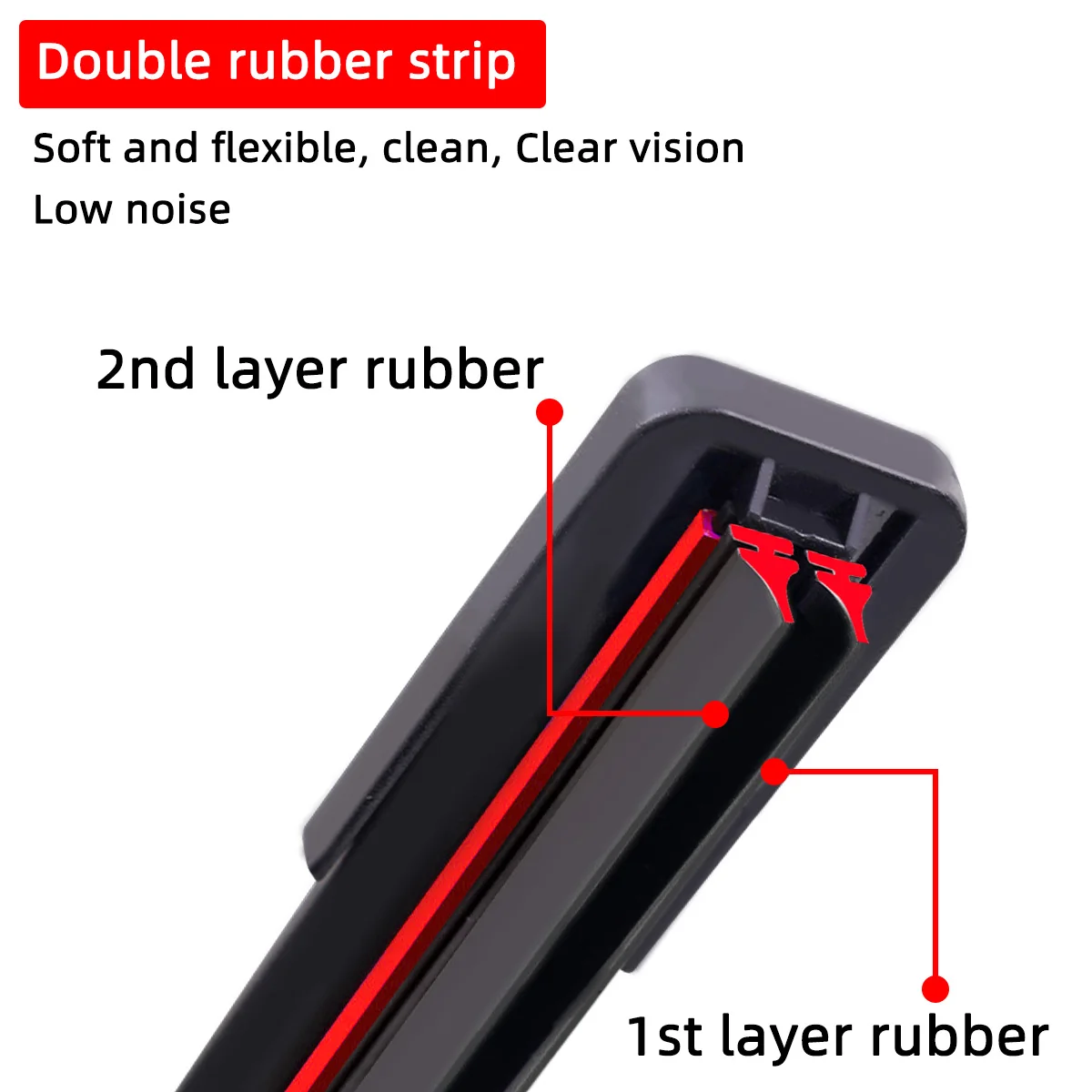 2PCS Double rubber For Tesla Model 3 Y S Front Wiper Blades Brushes Cutter Accessories Rubber Windshield Wiper Universal