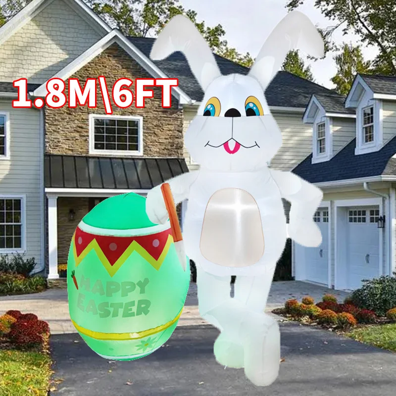 CatXaa Multi typen aufblasbares Spielzeug Riesen Kaninchen Ei glücklich Ostern aufgeblasen Modell Dekoration mit LED-Lichtern Hase Outdoor Yard Bunny Dekor 8
