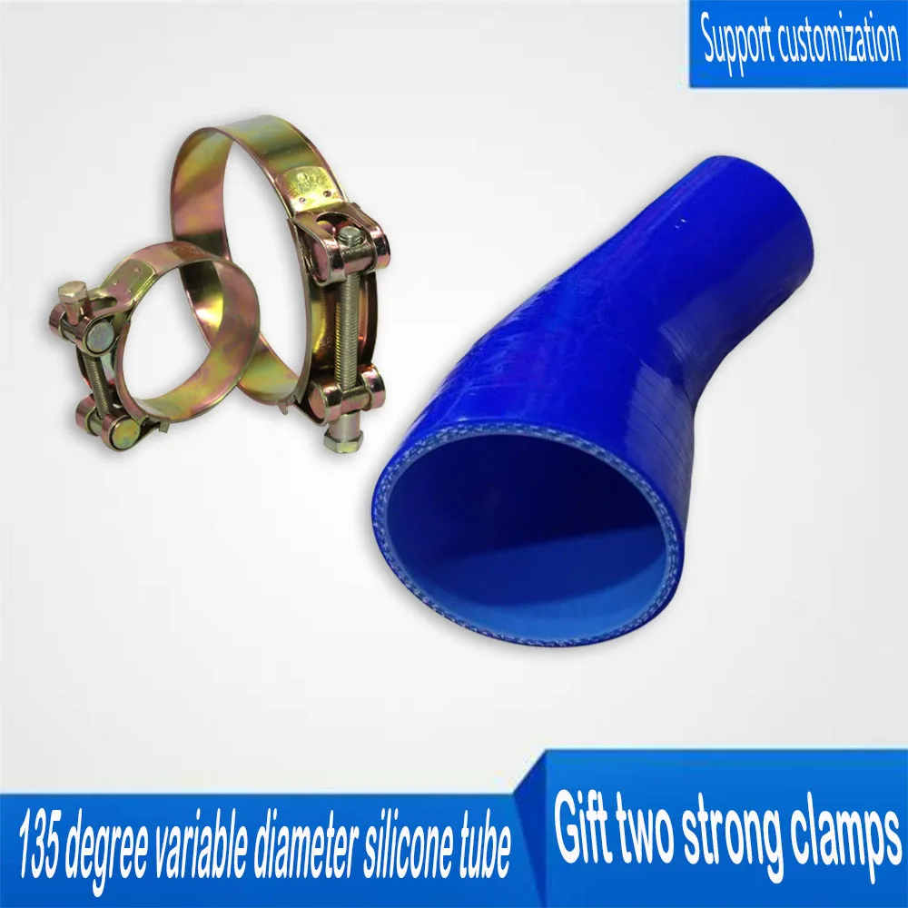 135 degree variable diameter silicone tube, temperature and pressure resistant, with two strong clamps provided