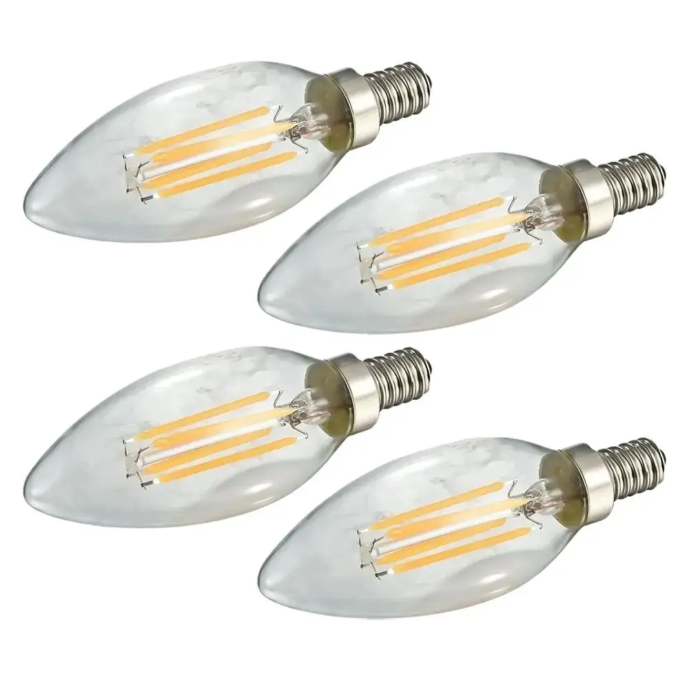 10Pc New Design 2W 4W 6W E14 AC220V E14 LED Filament Candle Bulbs 360 Degree Led Bulb Light Lamp