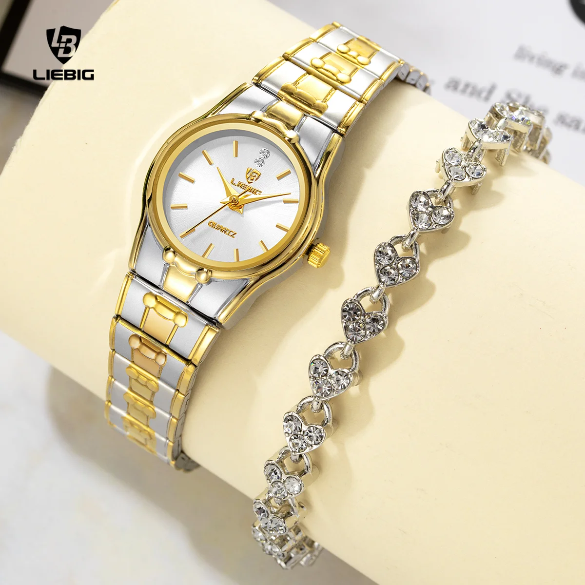 

LIEBIG Fashion Women Quartz Wristwatches Female Romantic style Stainless Steel Watches Waterproof Lady Watch and Bracelet Gifts