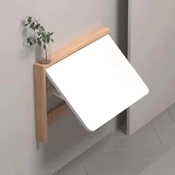 Invisible solid wood wall-mounted folding table computer table small wall-mounted storage cabinet multi-function study table