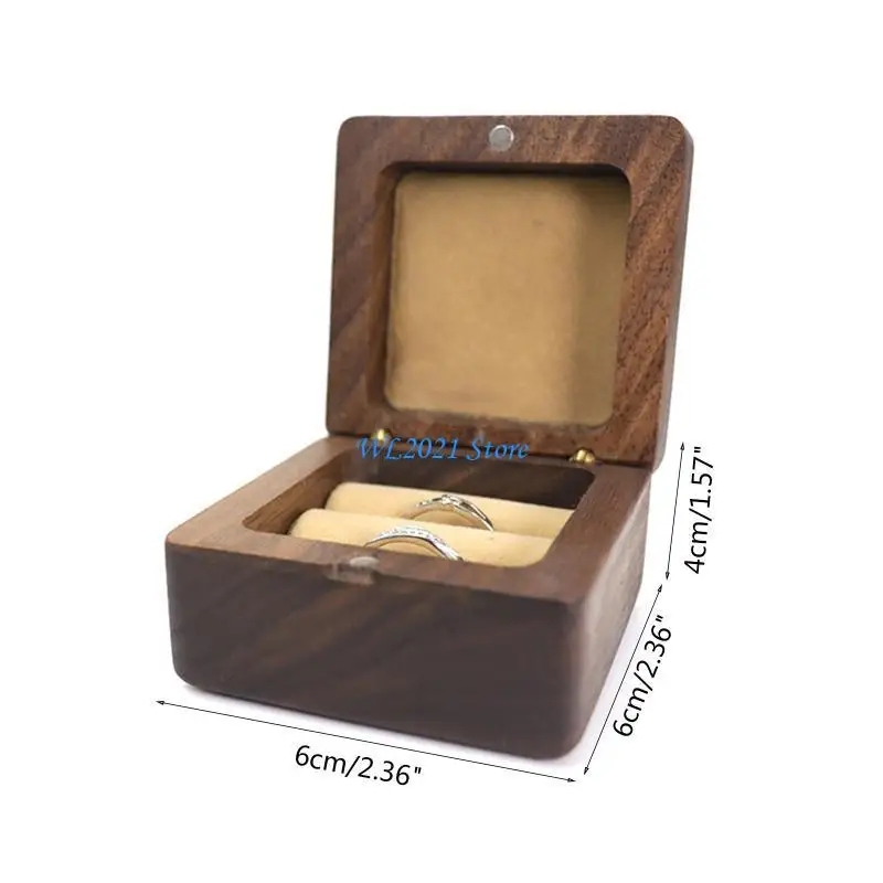 제안 생일 선물에 사용되는 G5GC 이중 사각형 모양의 호두 약혼 반지 상자