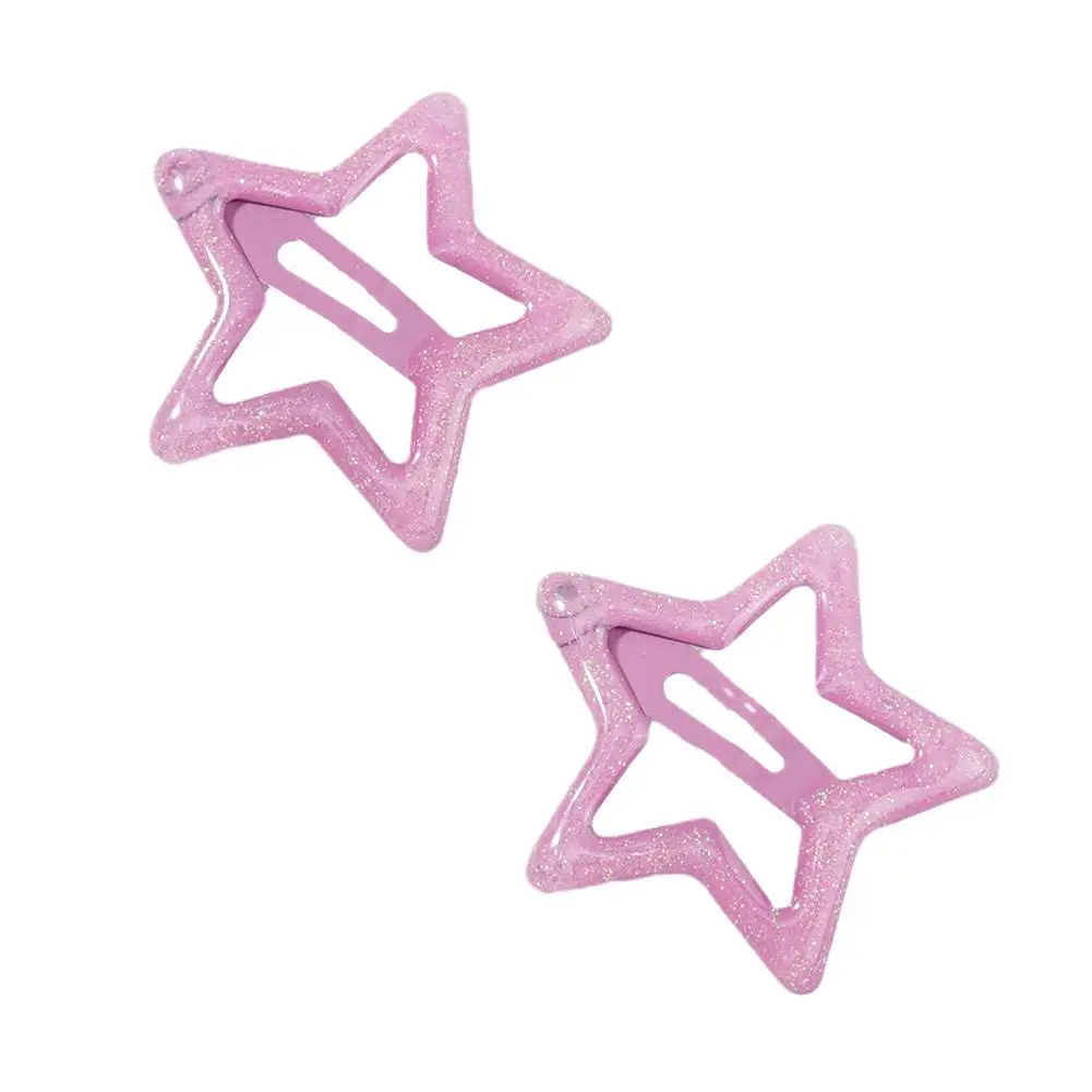 دبابيس شعر نجمة فضّية للفتيات ، نجوم هندسية ، مشابك شعر ، مشبك معدني ، مشابك غطاء رأس ، طفل جميل ، حلو ، وصول الشعر ، B0X6 ، زوج واحد