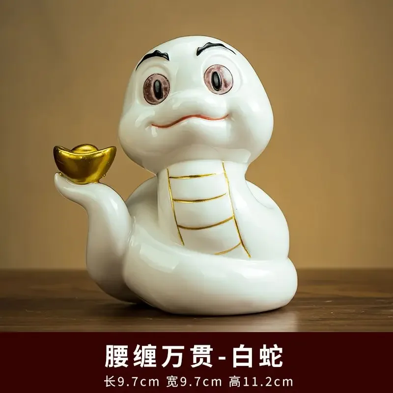 2025 Year of The Snake Mascot Ornaments Tea Pet Lucky 12 Zodiac Ornaments Snake To Run New Year Gifts