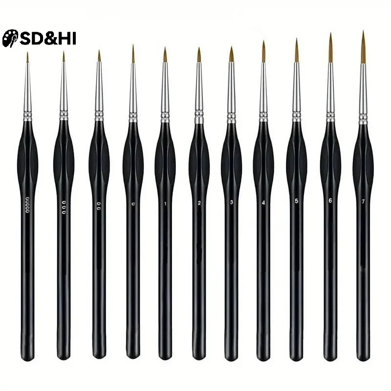 Professional Miniature Paint Brushes Drybrush Micro Detail Paint Brush Set Small Fine Detail Brushes For Acrylic, Watercolor