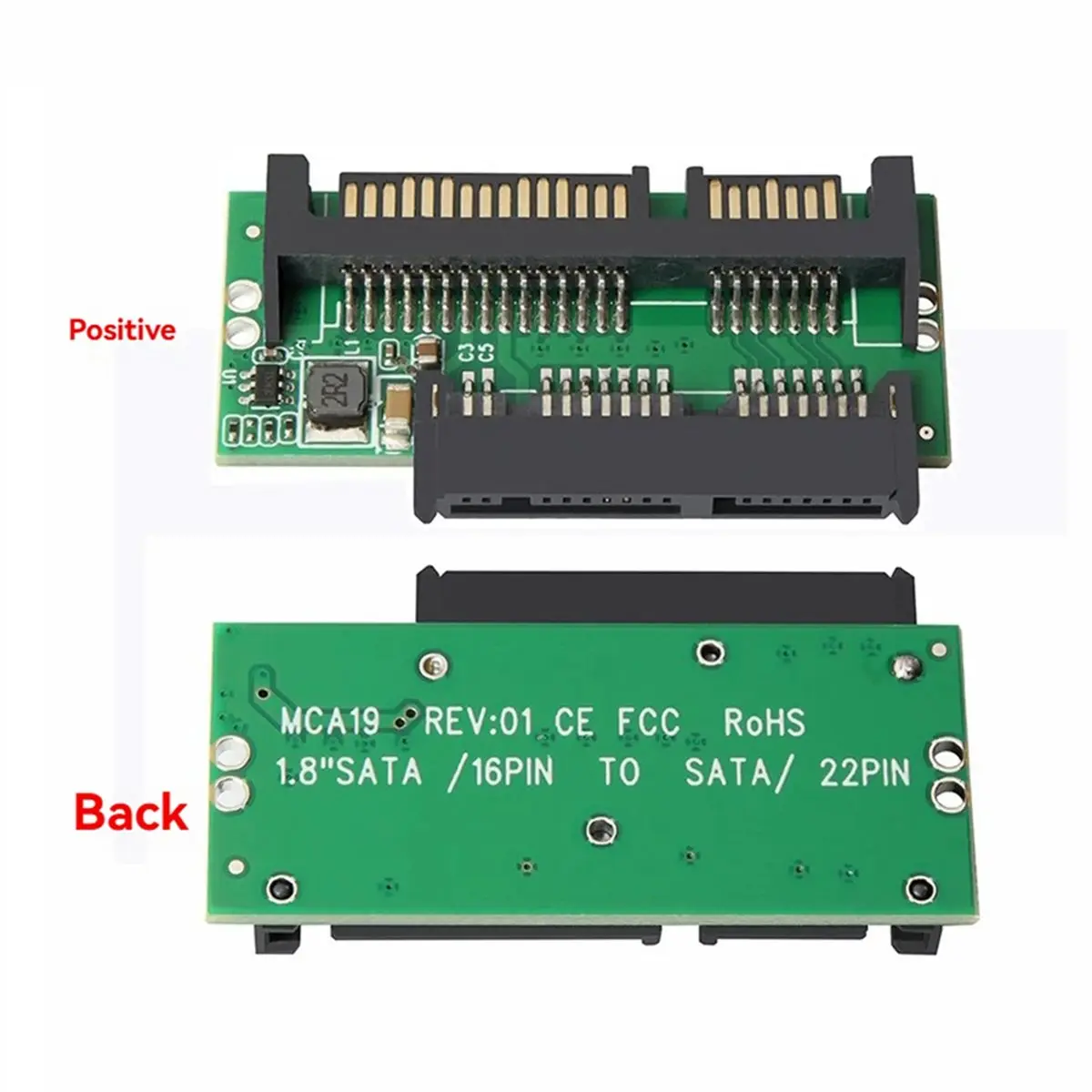 618 Mega Sale 1.8 Inch Micro SATA to SATA 3.0 Adapter Card 9+7pin SSD Converter Card SATA 16PIN to 22PIN SATA for Computer