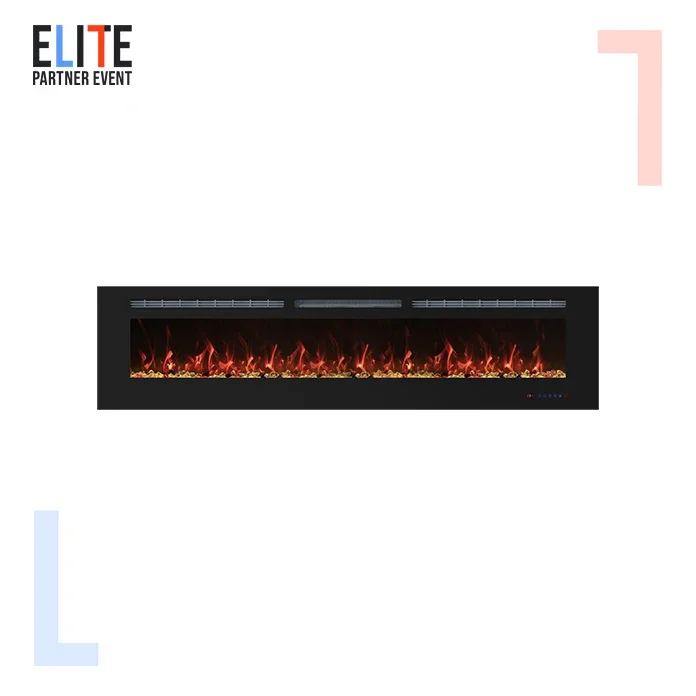 Dreamflame High Quality 72R In Media Electric Fireplace Heater 13 LED Colors 1500W Power Recessed And Wall Mounted Modern Style