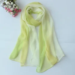 Summer New Arrival Fashion Chiffon Scarves Gradient Colors Georgette Female Silk Scarves 50 *160cm Long Gauze Chiffon Scarf