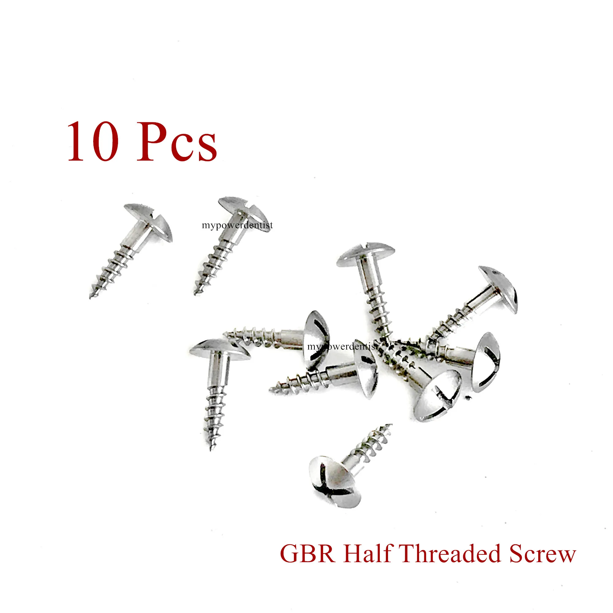 

10Pcs Dental GBR Half Threaded Tent Screw Titanium Guided Bone Regeneration