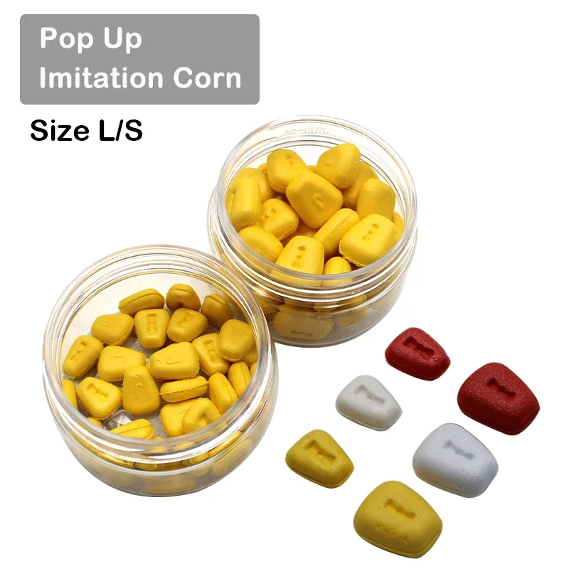 

30x Carp Fishing Accessories Fake Imitation Corn Bait Size S/L Baits Lure Pop Up Boilies For Carp Hair Rig Method Feeder Tackle