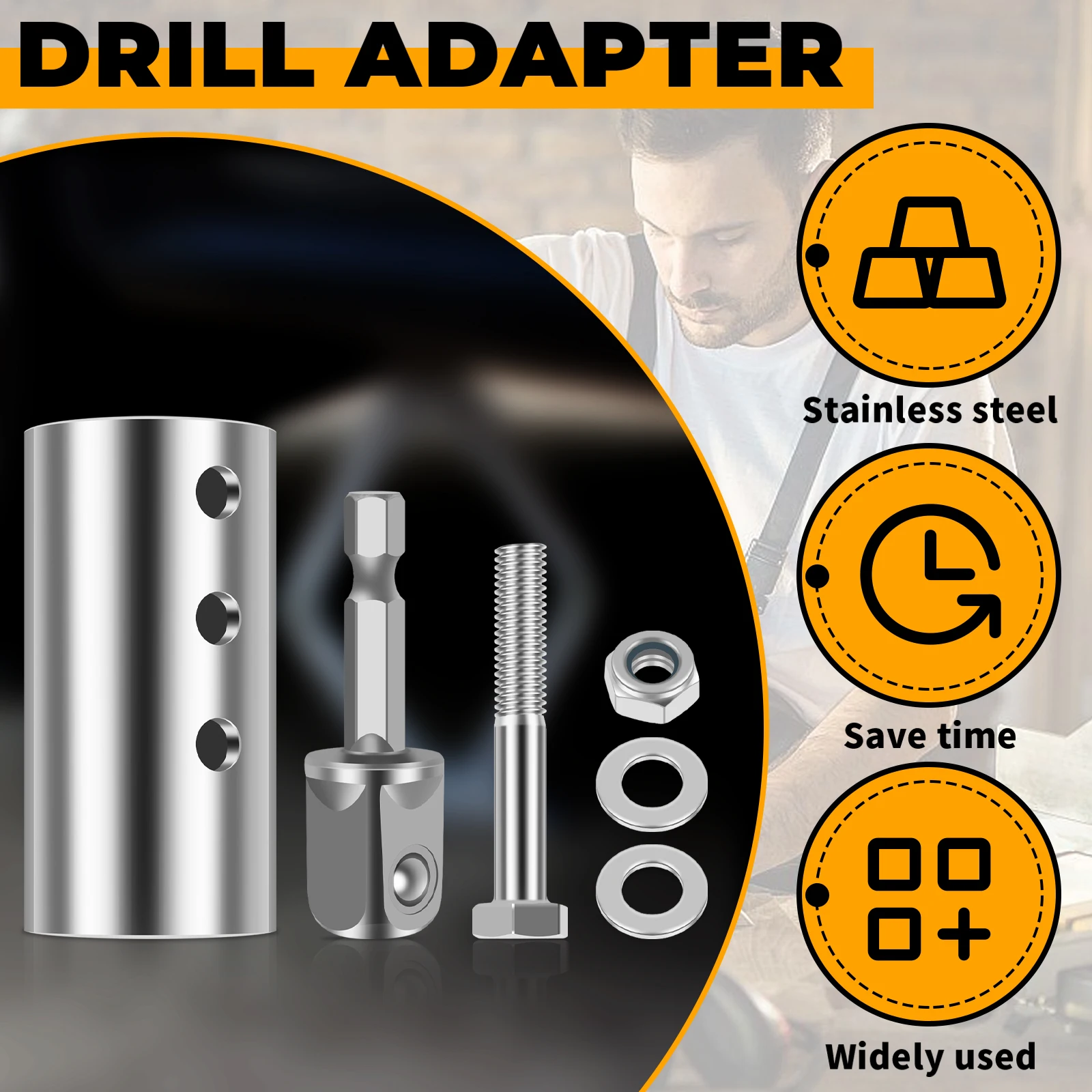 Trailer Jack Drill Adapter Trailer Jack Crank Handle Cordless Drill Adapter Convenient Fast Suitable for 1 inch Jack Drive Axle