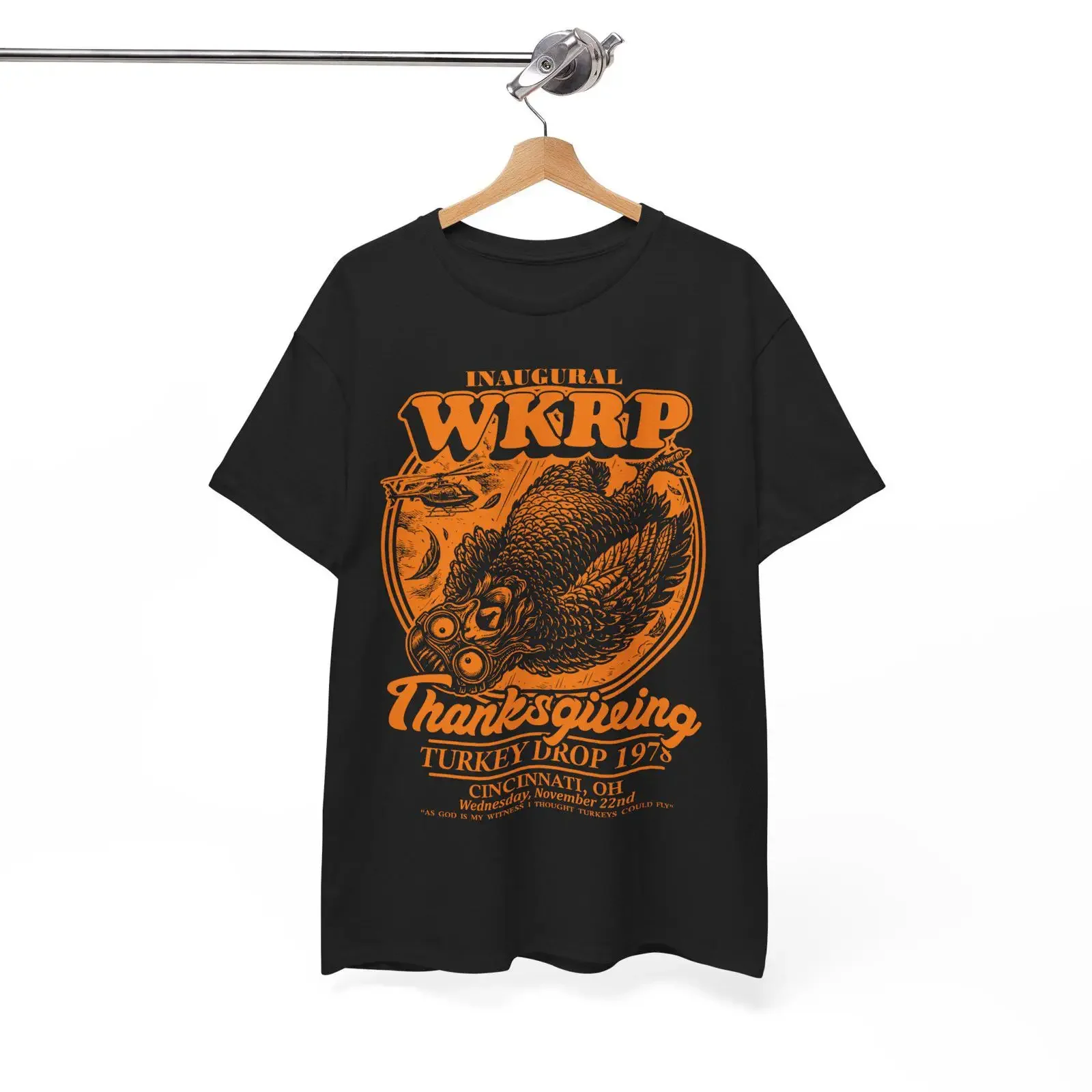 WKRP Thanksgiving Turkey Drop 1978 Vintage Retro Cincinnati Meme Funny T Shirt vintage Washed graphic homme Unisex Slightly