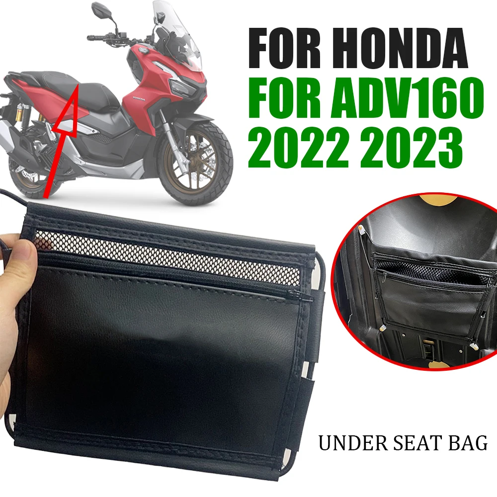 

For HONDA ADV160 ADV 160 ADV 2022 2023 Motorcycle Accessories Under Seat Storage Bag Leather Tool Bag Pouch Organizer Save Bag