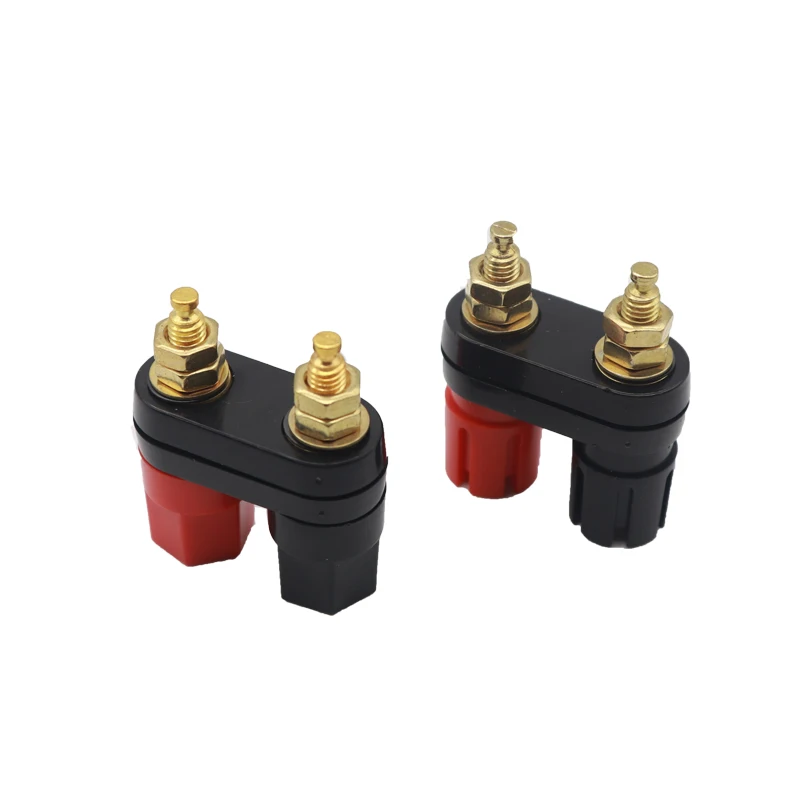 【2PCS】Connected double - bit speaker sound power amplifier terminal post double plum head 4MM banana socket terminal