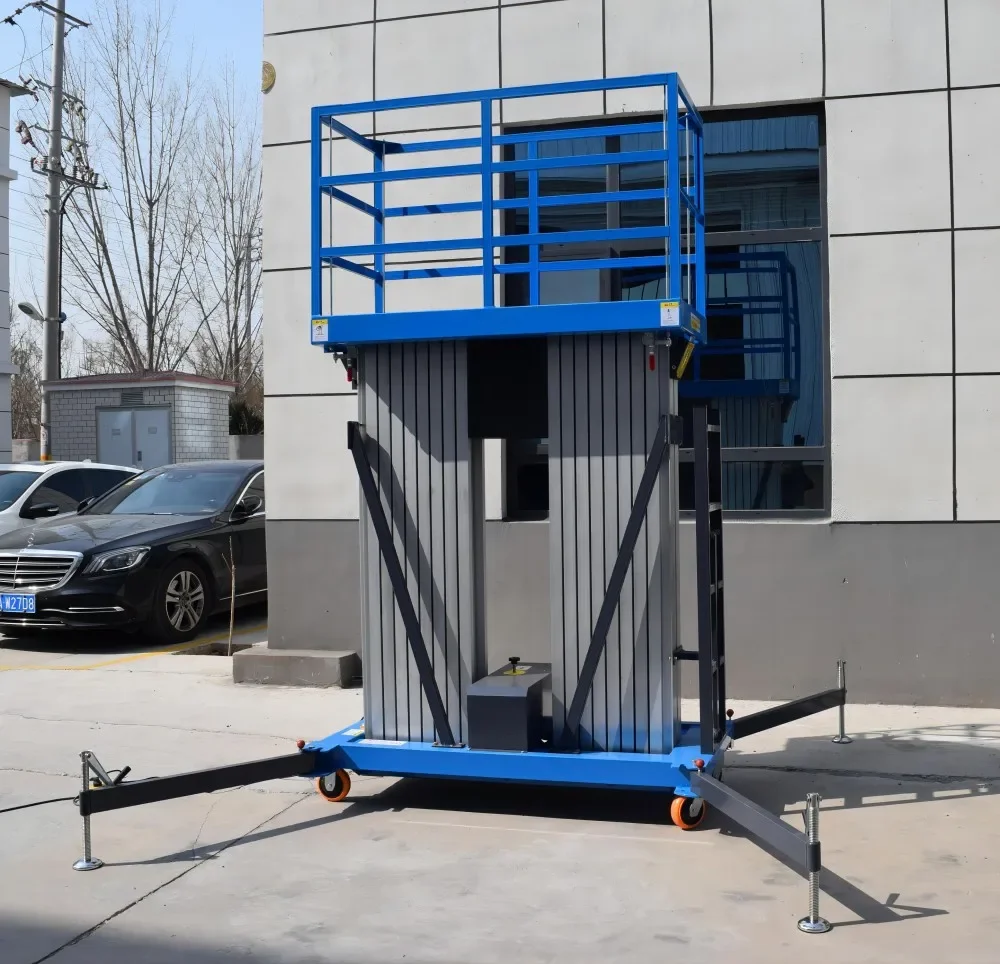 6m 8m 9m 10m 12m Aerial Platform Hydraulic Elevator Single Man Lifting Vertical Mast Aluminum Lift for Individual Using Cleaning
