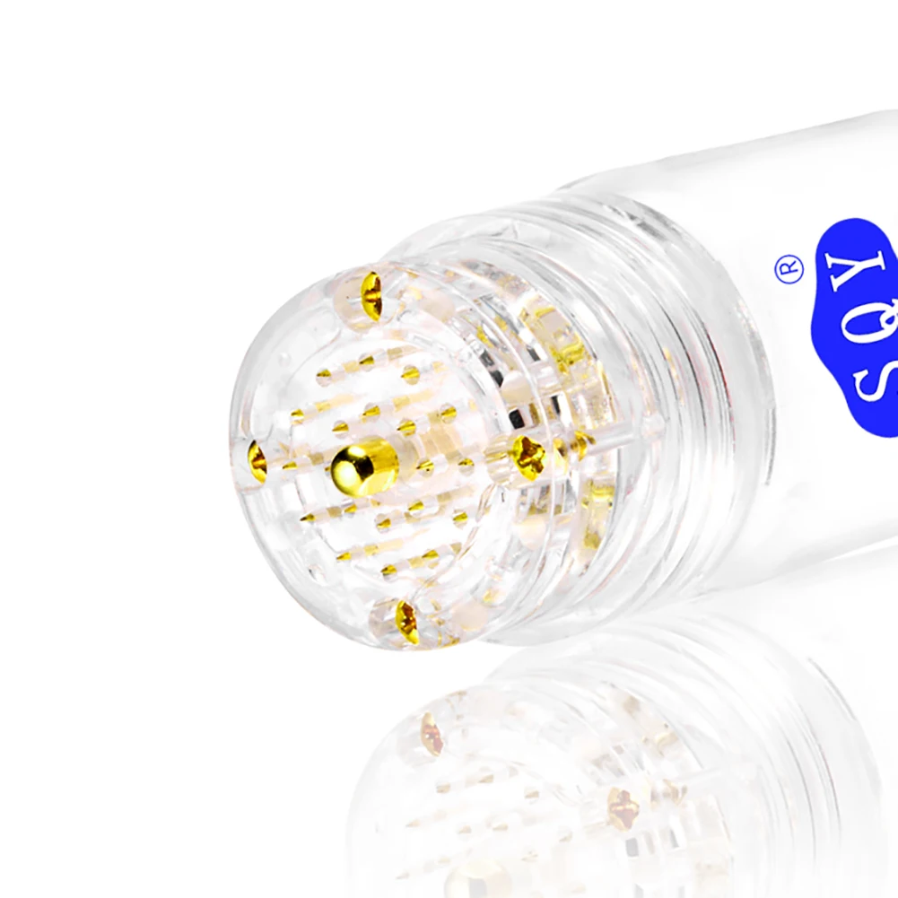 SQY 20-Pin Derma Stamp Roller Hydra Mikronadel 24k vergoldete Titanlegierung Mikronadel zur Hautpflege 0,2mm – Detail 5