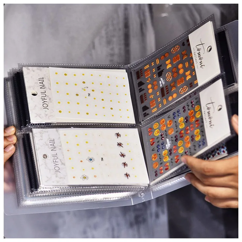 80/240 slots nagelstickers opbergboek grote capaciteit tentoonstelling fotoalbum kaartpakket knoptype manicure sticker notebook - afbeelding 2