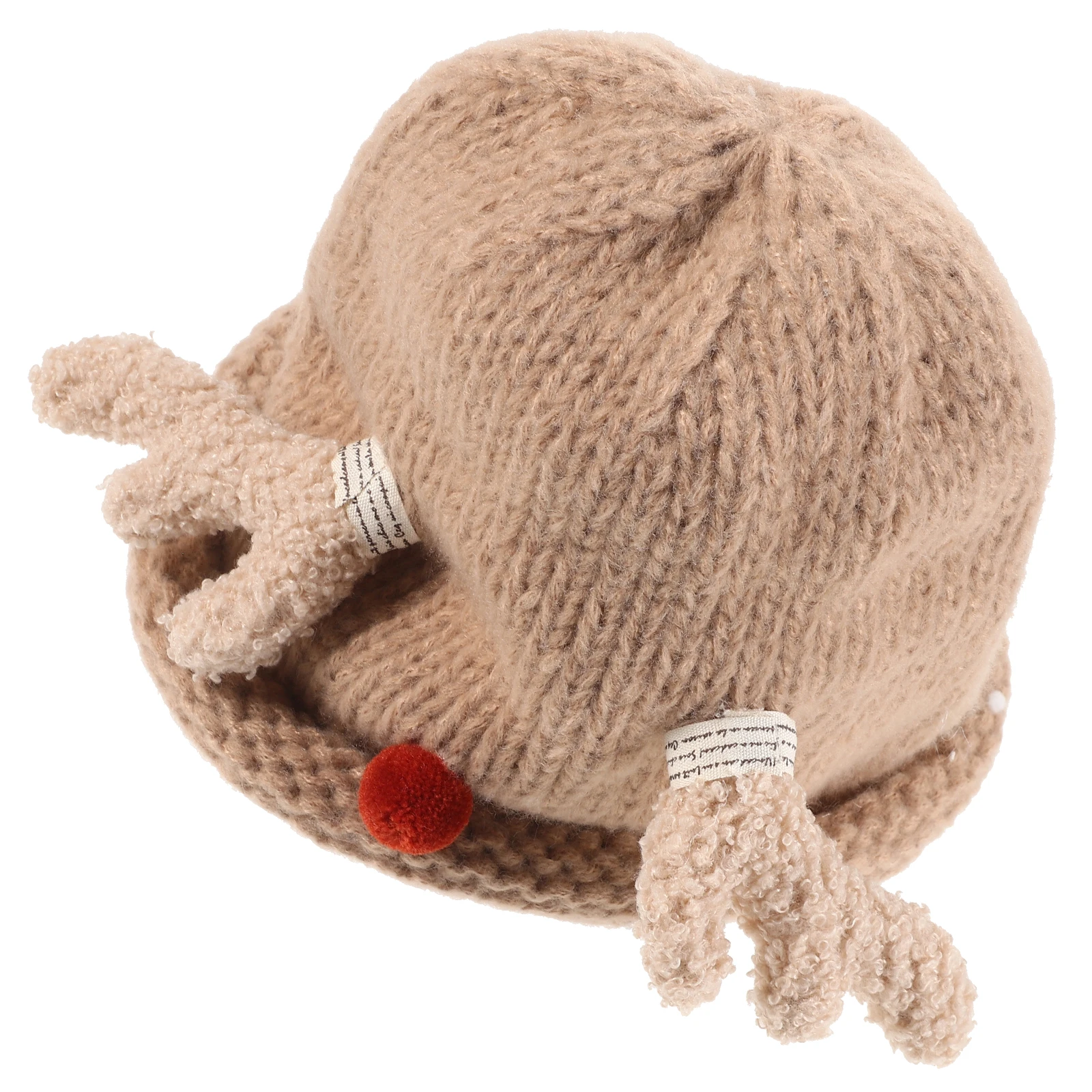 

Christmas Red Nose Deer Woolen Hat for Baby Toddler Warm Cute Decorative Antler Hats Xmas Party Festival Holiday Daily Wear