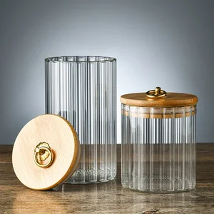 Glasflasche mit versiegeltem Bambusdeckel, Küchenvorratskammer, Getreide, Keks, Kaffee, Tee, Süßigkeiten, Snack, Aufbewahrungsflasche, Schüssel 8 Hauptverkäufe können Glas für Cookie - №4
