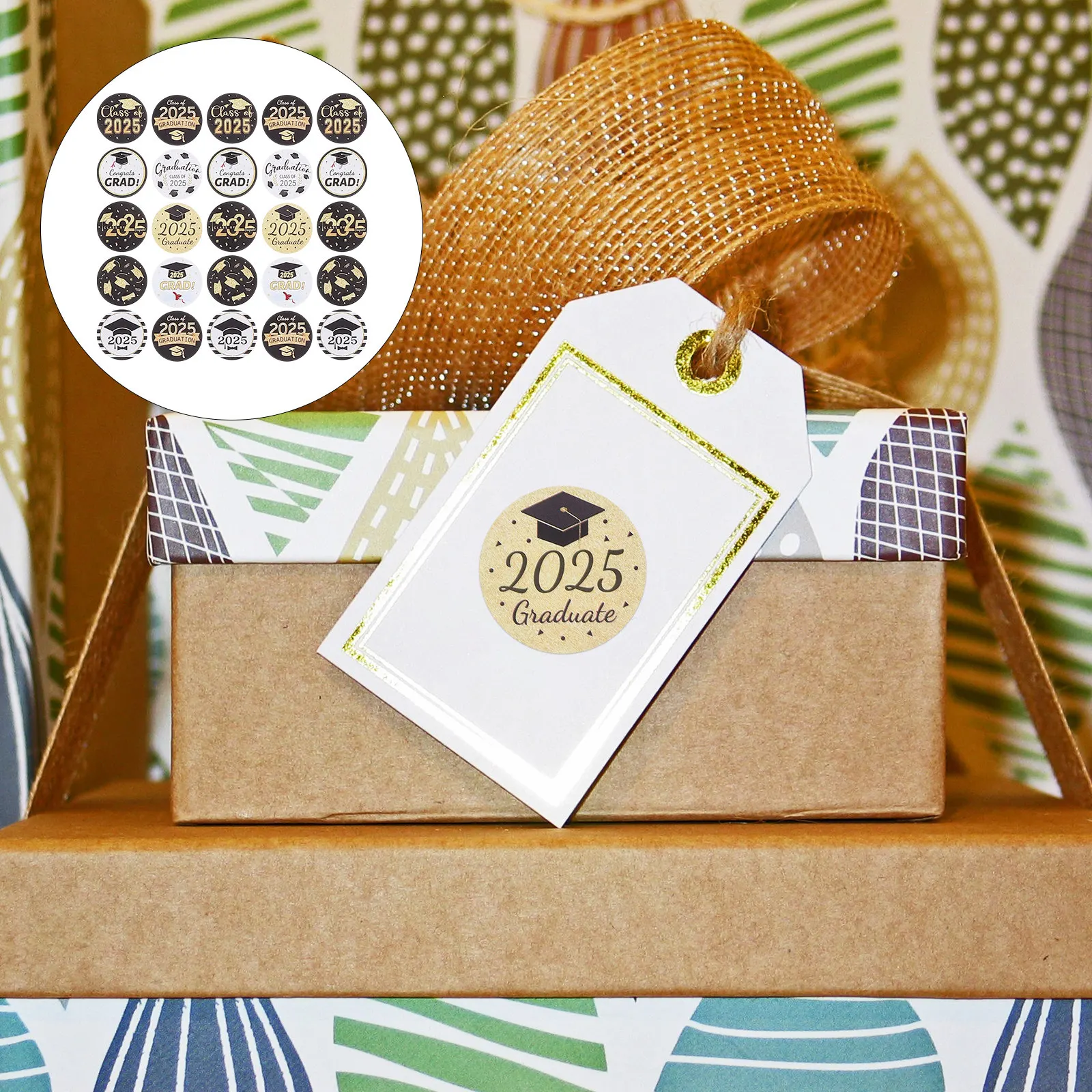 

Рулон наклеек для выпускников 2025 года: самоклеящиеся этикетки для конвертов, украшения для вечеринок, наклейки на выпускные шапочки, праздничные декорации