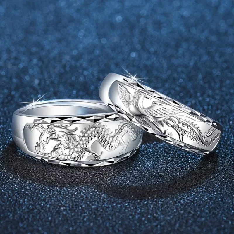 

Rings for men women 2021 New Fashion Relief Dragon Phoenix platinum plating Ark lover's jewelry