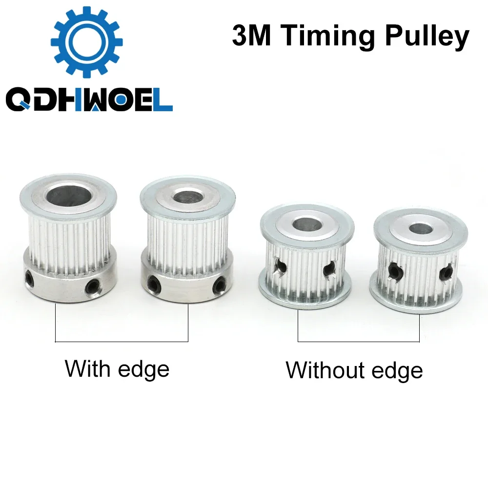 

QDHWOEL CO2 Laser Metal Parts Synchronous HTD 3M Gear Pulley 6.35/8/12mm for DIY CO2 Laser Engraving Cutting Machine